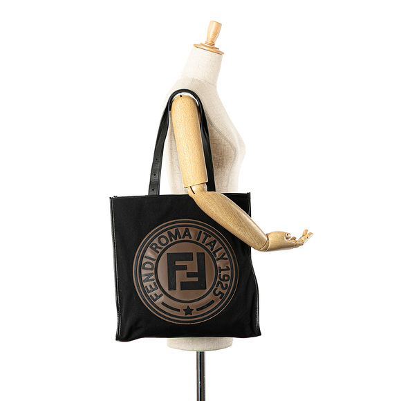Pre-Loved Fendi Canvas Logo Patch Tote - Picture 9 of 9